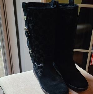 Coach Black Tulip Suede Boots 8.5